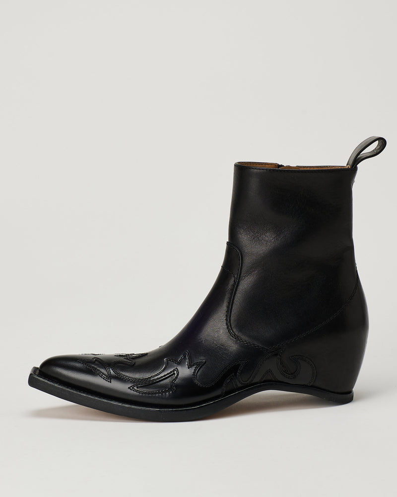 Maison Margiela Flame-embroidered cowboy boots