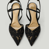 Fendi Colibrì lace slingback pumps