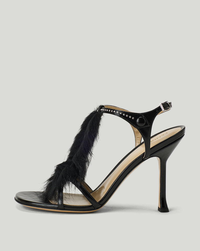 Fendi Noir leather sandals