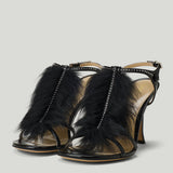 Fendi Noir leather sandals