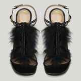 Fendi Noir leather sandals