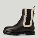 Fendi Shearling-trimmed leather Chelsea boots