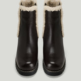 Fendi Shearling-trimmed leather Chelsea boots