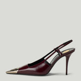 Saint Laurent Jeanne Cassandre embossed leather slingback pumps