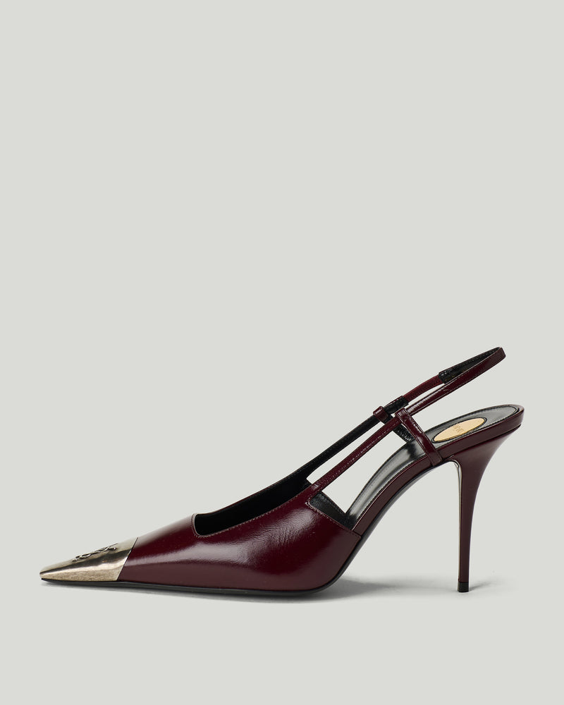 Saint Laurent Jeanne Cassandre embossed leather slingback pumps