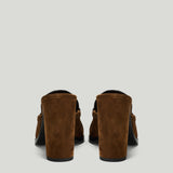 Saint Laurent Le Loafer suede heeled mules