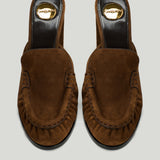 Saint Laurent Le Loafer suede heeled mules