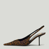 Saint Laurent Babylone 90 leopard-print slingback pumps