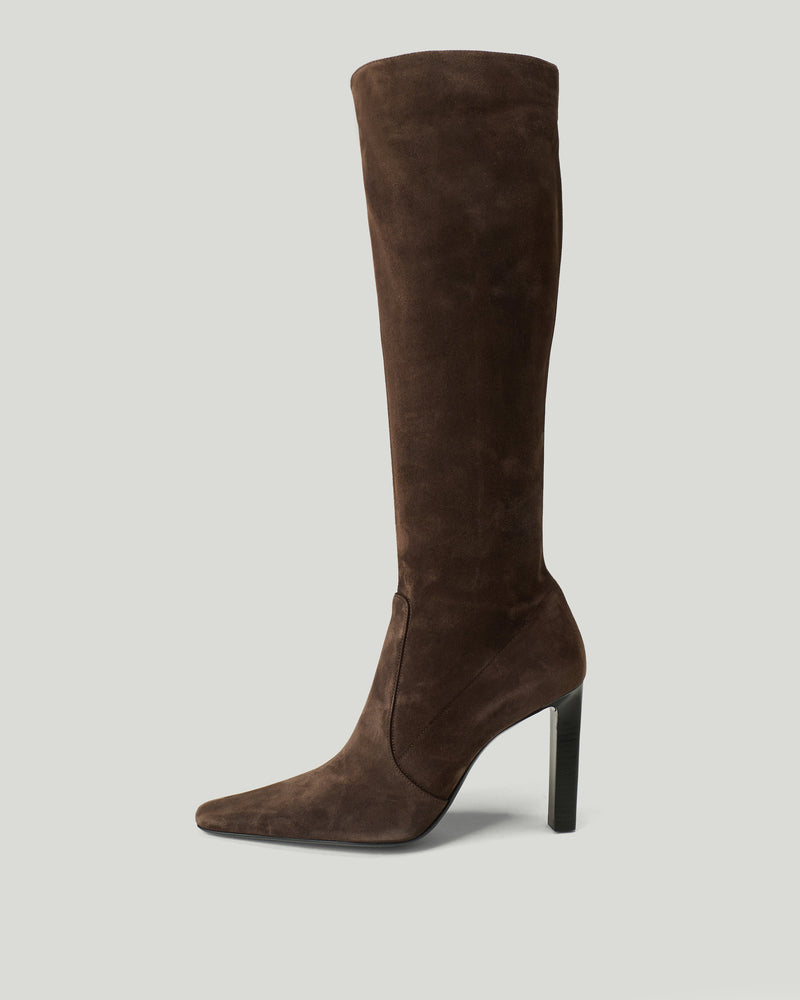 Saint Laurent Françoise 95 suede knee boots
