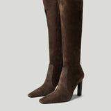 Saint Laurent Françoise 95 suede knee boots