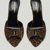 Saint Laurent Babylone embellished animal-print mules