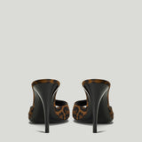 Saint Laurent Babylone embellished animal-print mules