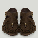 Etro Etro x Birkenstock Gizeh fringed suede sandals