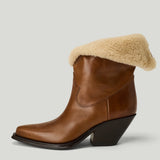 CHLOÉ Azelan shearling-trim ankle boots