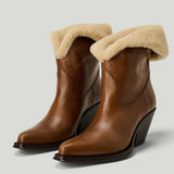 CHLOÉ Azelan shearling-trim ankle boots
