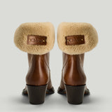 CHLOÉ Azelan shearling-trim ankle boots