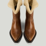 CHLOÉ Azelan shearling-trim ankle boots