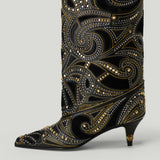 Versace stud-embellished leather boots