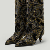 Versace stud-embellished leather boots