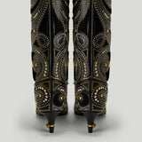 Versace stud-embellished leather boots