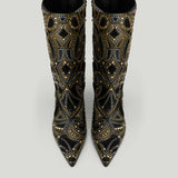 Versace stud-embellished leather boots