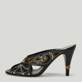 Versace Gianni embroidered leather mules