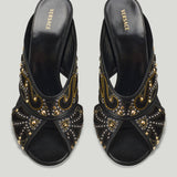 Versace Gianni embroidered leather mules