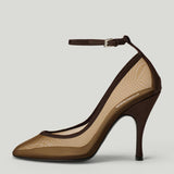 Alaïa grosgrain-trimmed tulle pumps