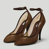 Alaïa grosgrain-trimmed tulle pumps