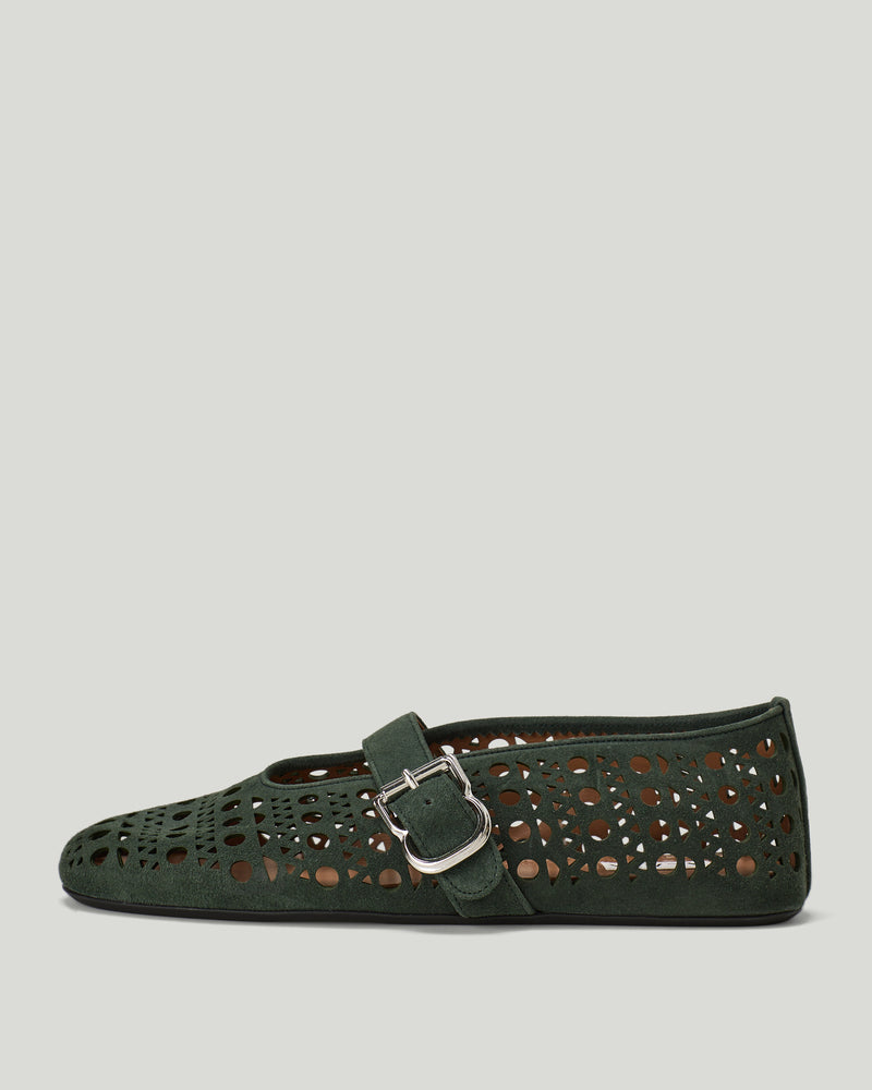 Alaïa Vienne suede ballet flats