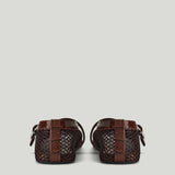 Alaïa Suede-trimmed fishnet ballet flats
