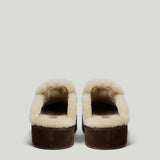 Miu Miu shearling-lined suede platform mules