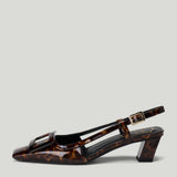 Roger Vivier Belle Vivier 45 animal-print patent leather slingback pumps