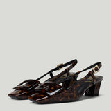 Roger Vivier Belle Vivier 45 animal-print patent leather slingback pumps