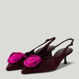 Roger Vivier I Love Vivier Roses suede slingback pumps