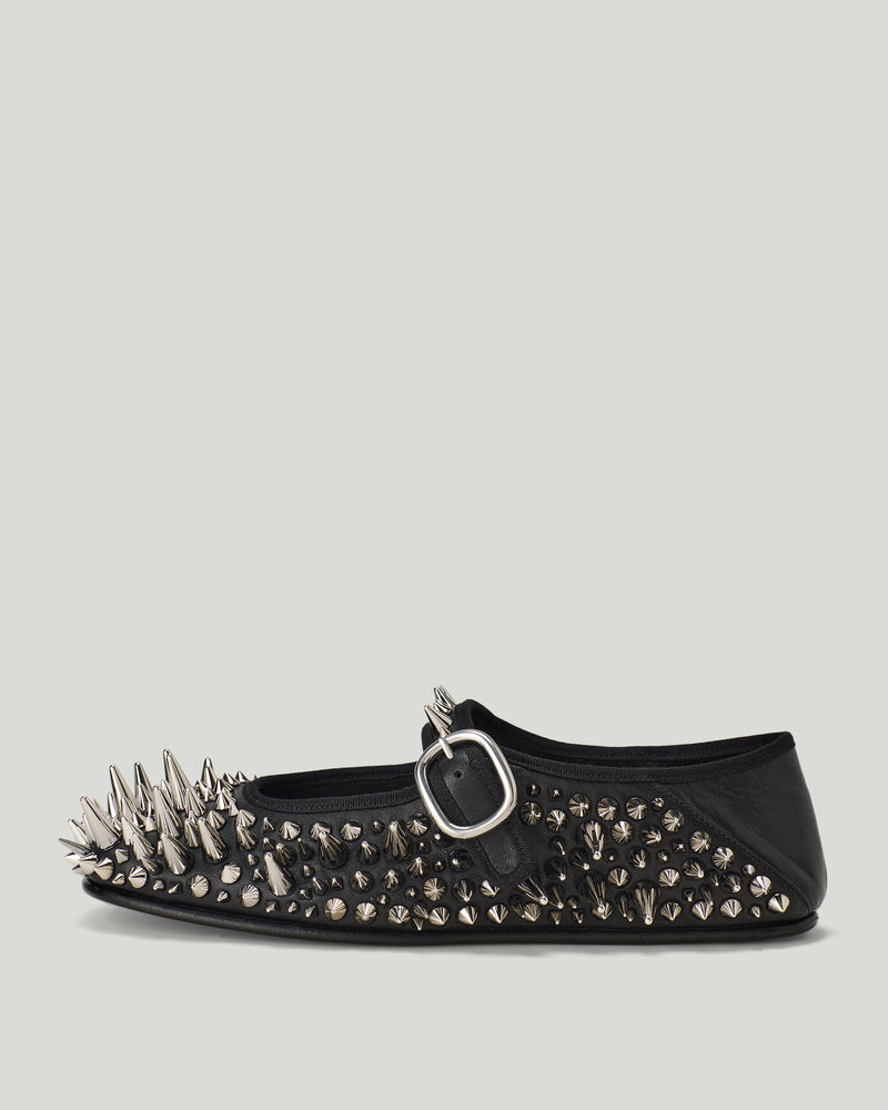 Bottega Veneta Veneziana studded leather Mary Jane flats