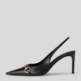 Gucci Donna Horsebit leather slingback pumps