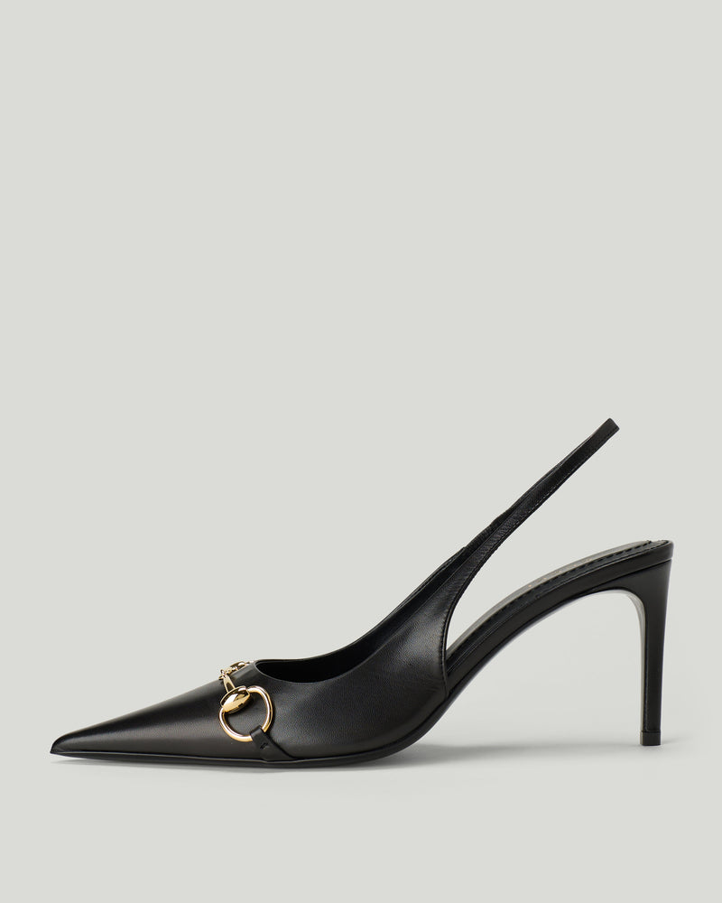 Gucci Donna Horsebit leather slingback pumps