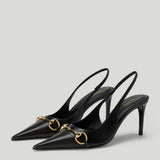 Gucci Donna Horsebit leather slingback pumps
