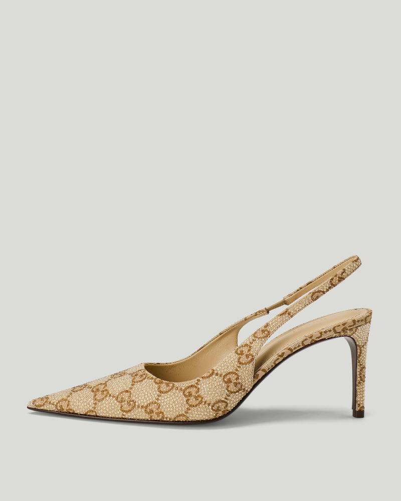 Gucci GG embellished slingback pumps