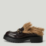 Gucci Horsebit shearling-lined mules