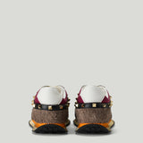Valentino Garavani Stud-Up embroidered suede-trimmed sneakers