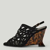 Balmain Cage suede wedge sandals