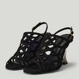 Balmain Cage suede wedge sandals