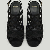 Balmain Cage suede wedge sandals