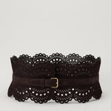 Alaïa Vienne suede corset belt