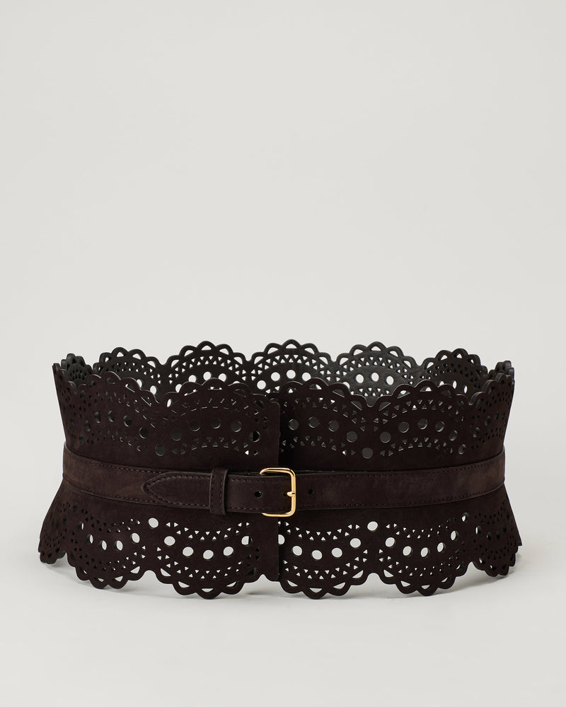 Alaïa Vienne suede corset belt