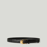 KHAITE Dome croc-effect patent leather belt