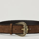 Etro Paisley-buckle suede belt