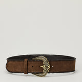 Etro Paisley-buckle suede belt